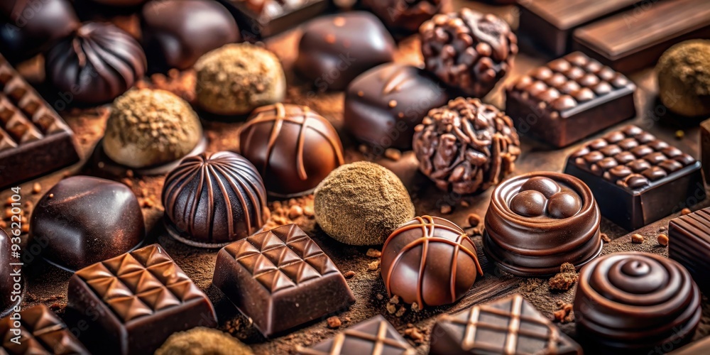 High detail close up shot of artistic chocolate photography background for World Chocolate Day celebration High detail close up shot of artistic chocolate photography background for World Chocolate Day celebration