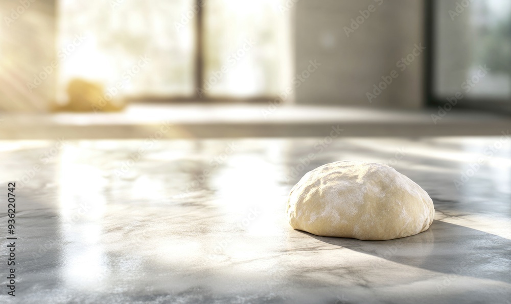 Smooth dough resting on a marble surface Smooth dough resting on a marble surface