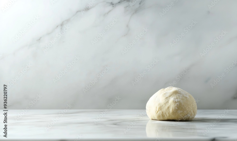 Smooth dough resting on a marble surface