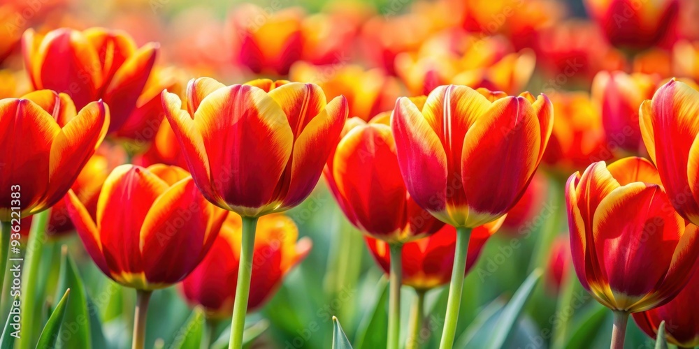 Vibrant red and yellow tulips in full bloom, flowers, tulips, red, yellow, vibrant, garden, nature, petals, spring, blooming Vibrant red and yellow tulips in full bloom, flowers, tulips, red, yellow, vibrant, garden, nature, petals, spring, blooming