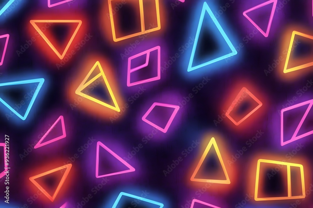 Neon-Muster im 1980er-Jahre-Stil mit lebendigen Farben Neon-Muster im 1980er-Jahre-Stil mit lebendigen Farben