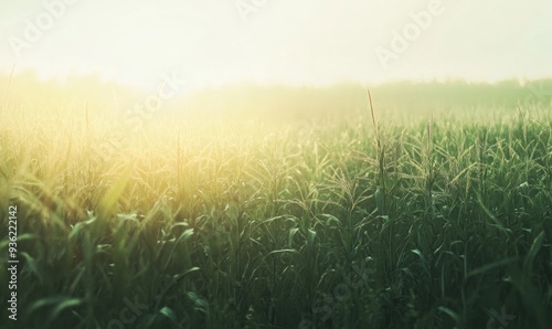 Tranquil cornfield, lush green