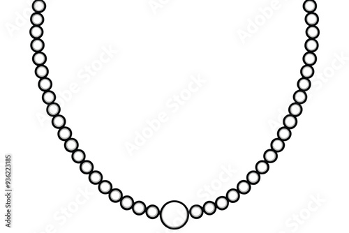 A Pearl necklaces line art vector illustration