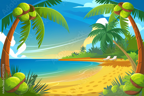 coconut tree on the beach background