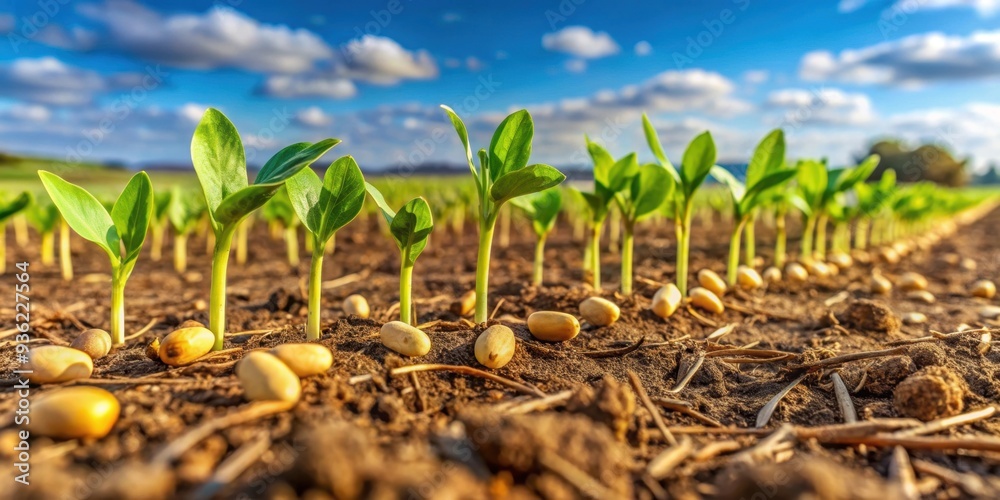 Soybeans planted sprouting in corn residue and cereal rye ...