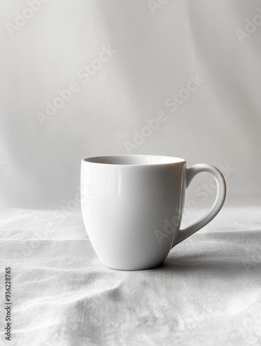 Elegant Coffee Cup Against a Crisp Minimalist White Background, the Essence of Minimalist Photography, Graphic Resources, Wallpapers, Brochure, Advertising,