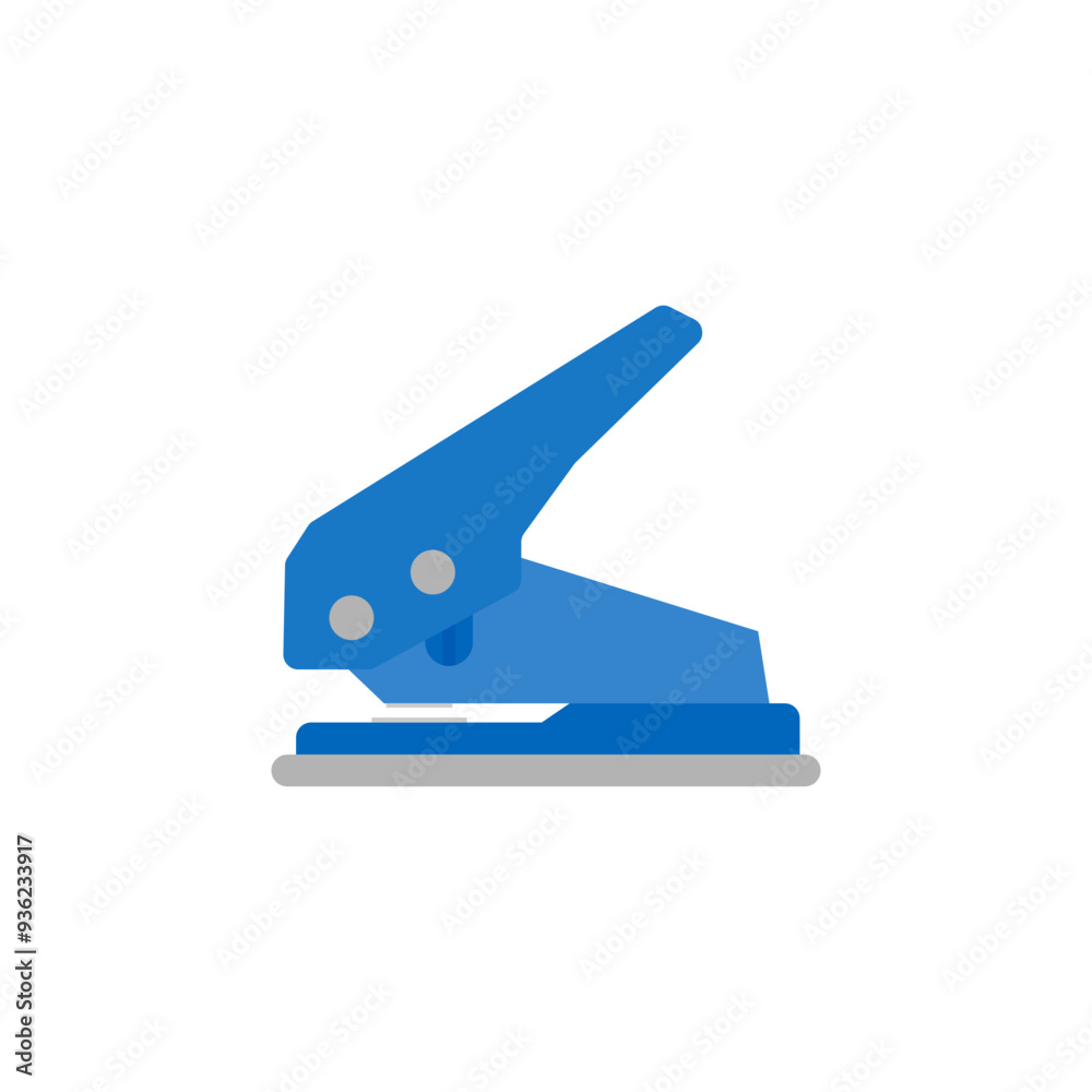 Hole puncher flat design vector illustration isolated on white background. paper hole puncher stationery equipment. Hole puncher flat design vector illustration isolated on white background. paper hole puncher stationery equipment.