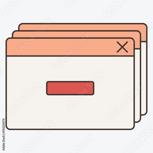 A graphic representation of multiple browser tabs with a close button.