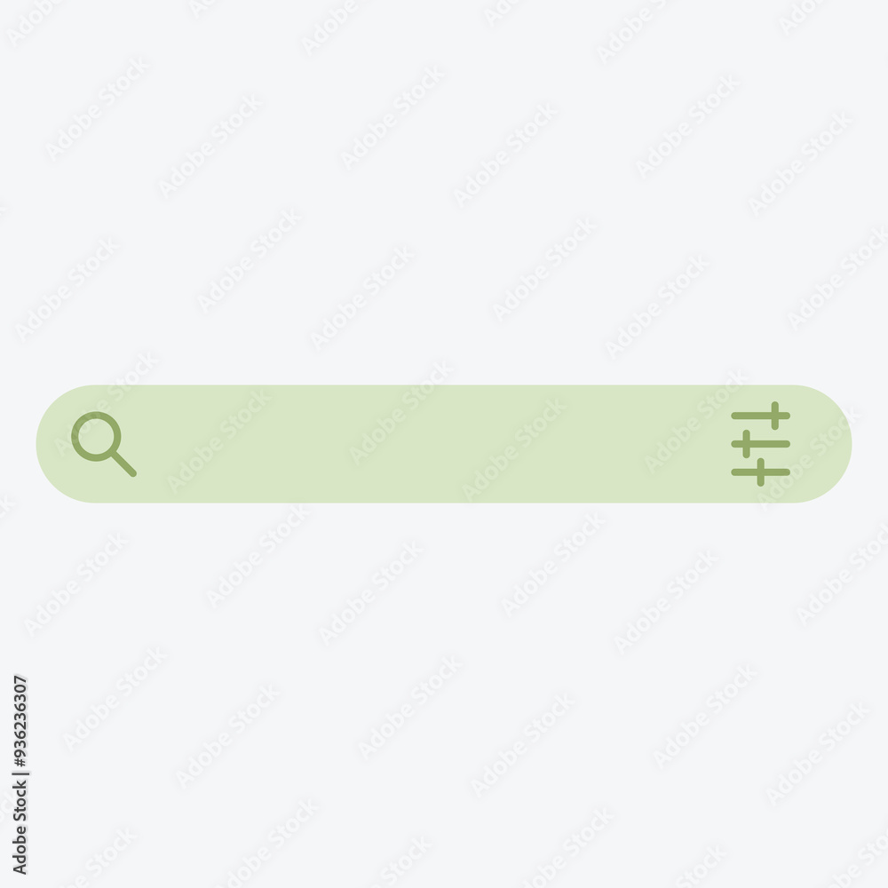 A minimalist search bar design with icons for search and filtering options. A minimalist search bar design with icons for search and filtering options.