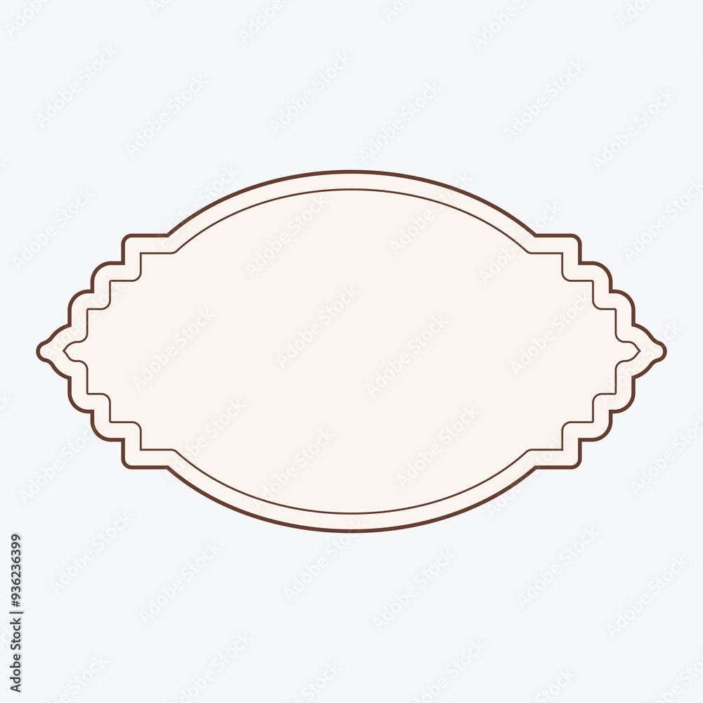 A decorative blank label with an ornate frame design. A decorative blank label with an ornate frame design.