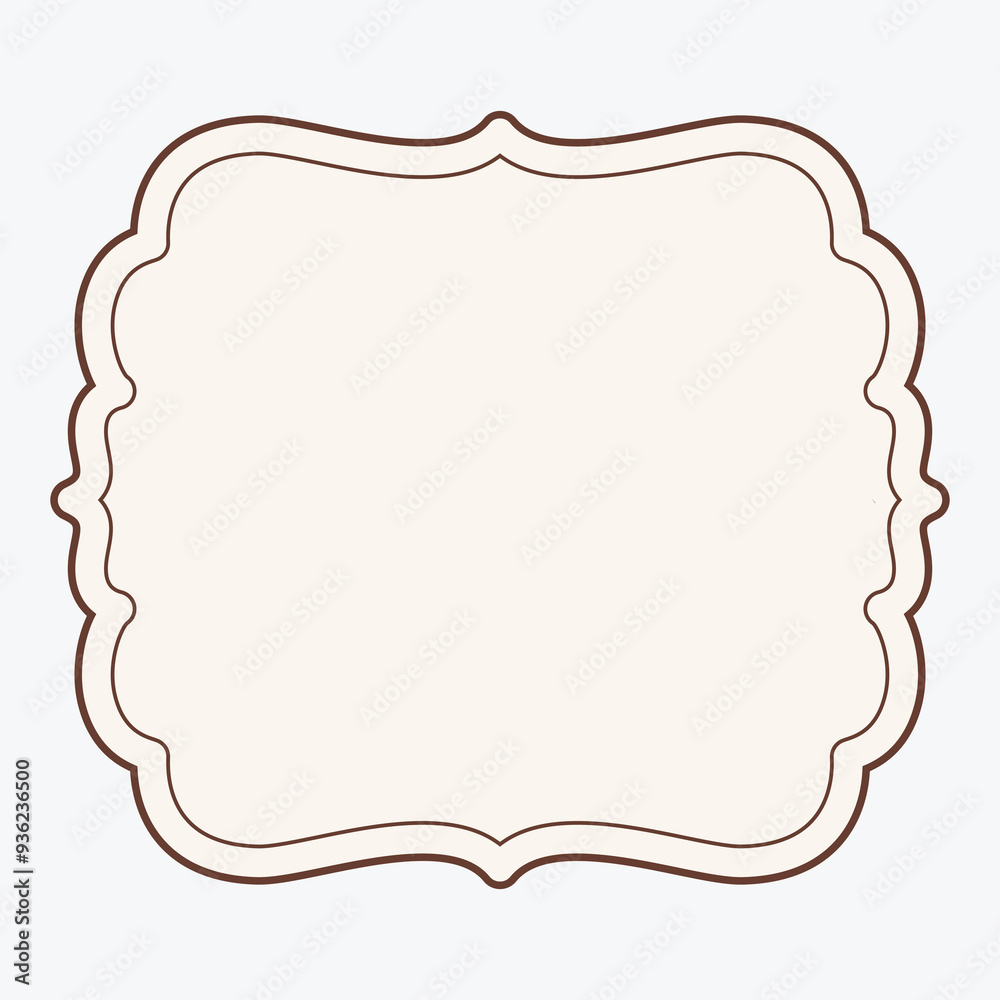 A decorative blank frame with a scalloped edge for text or design purposes. A decorative blank frame with a scalloped edge for text or design purposes.
