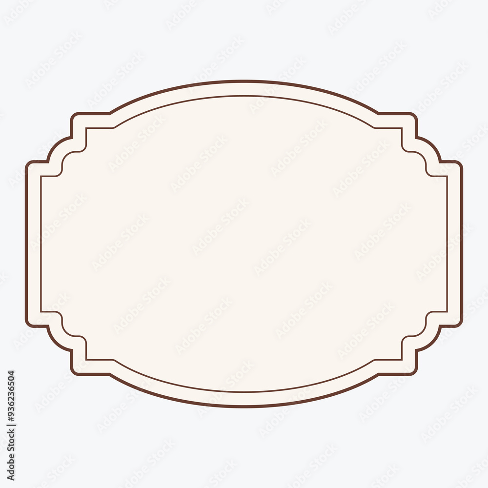 A decorative blank label with an ornate border for customization. A decorative blank label with an ornate border for customization.
