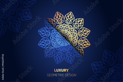 A decorative blue background adorned with an elaborate design, enhancing the overall visual appeal of the image