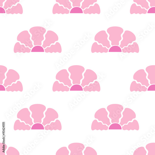 Seamless pattern with abstract geometric flowers in retro hippie style. Vector floral background. Vintage fashionable print with daisy funky flowers in 1970s style