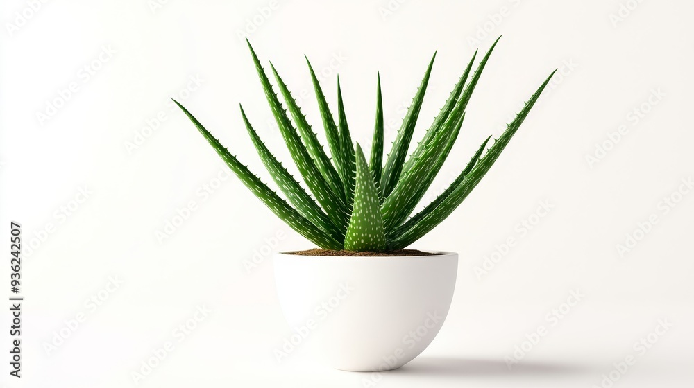 A small potted plant with green leaves sits on a white table A small potted plant with green leaves sits on a white table