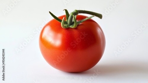 A red tomato with a stem on top