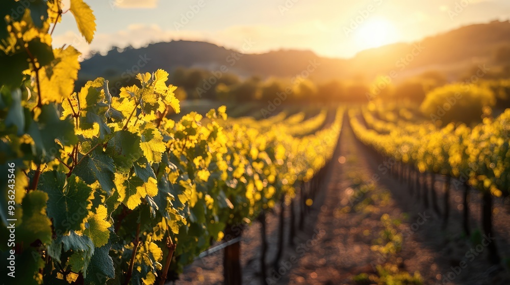 Fototapeta premium The Vineyard's Golden Hour 