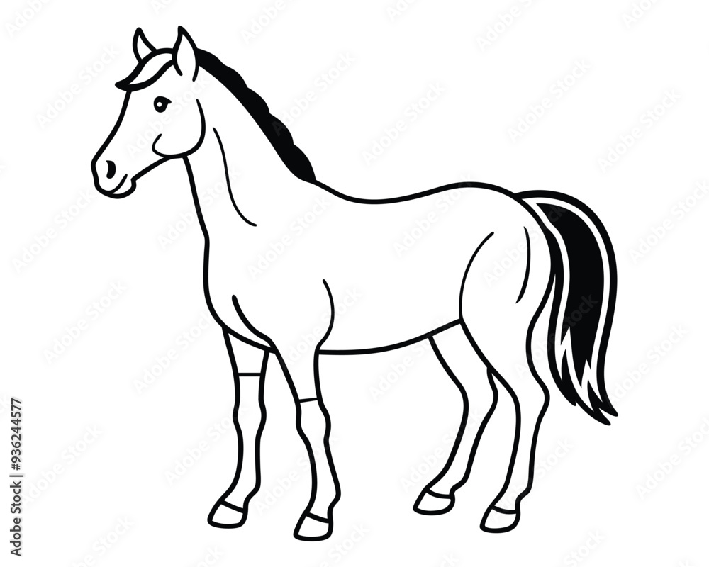 A silhouette of a running horse. Vector illustration of a horse breaking up on its hind legs. A silhouette of a running horse. Vector illustration of a horse breaking up on its hind legs.