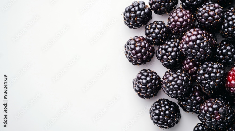 Fresh Blackberries on a White Background Fresh Blackberries on a White Background