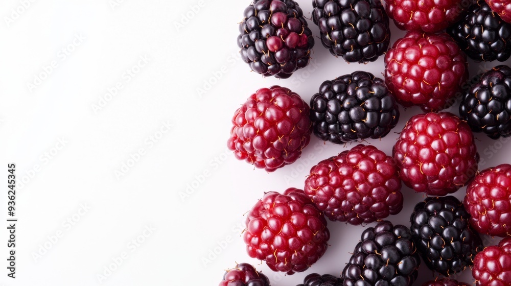 Assortment of Fresh Raspberries and Blackberries Assortment of Fresh Raspberries and Blackberries