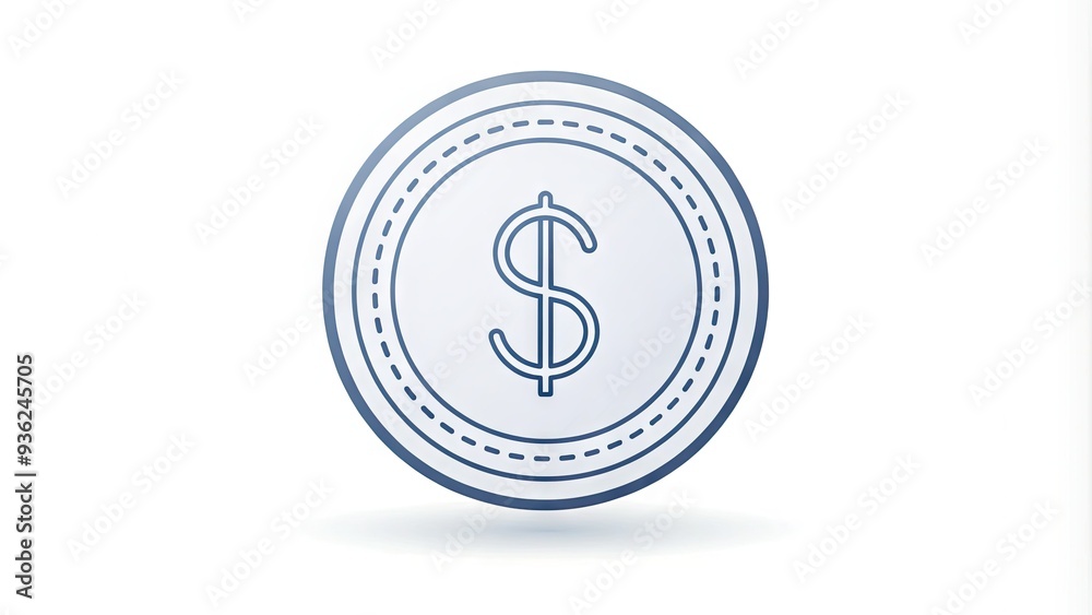 A delicate thin line icon of a coin with a subtle shine, symbolizing financial growth and stability on a clean white background. A delicate thin line icon of a coin with a subtle shine, symbolizing financial growth and stability on a clean white background.
