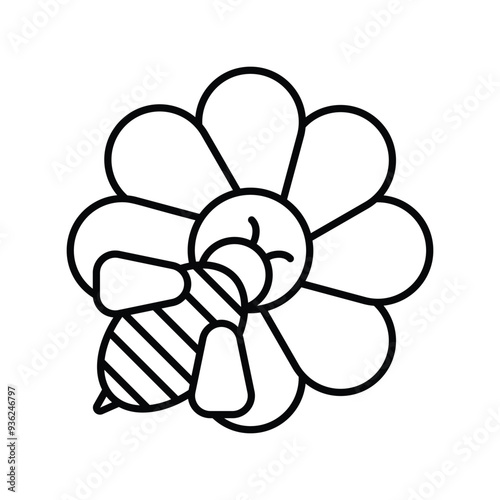 bee leneal icon vector stock illustration