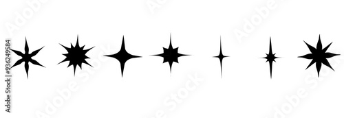 Sparkling Vector Set Shaped Like Stars. Good for poster, banner and magazine design