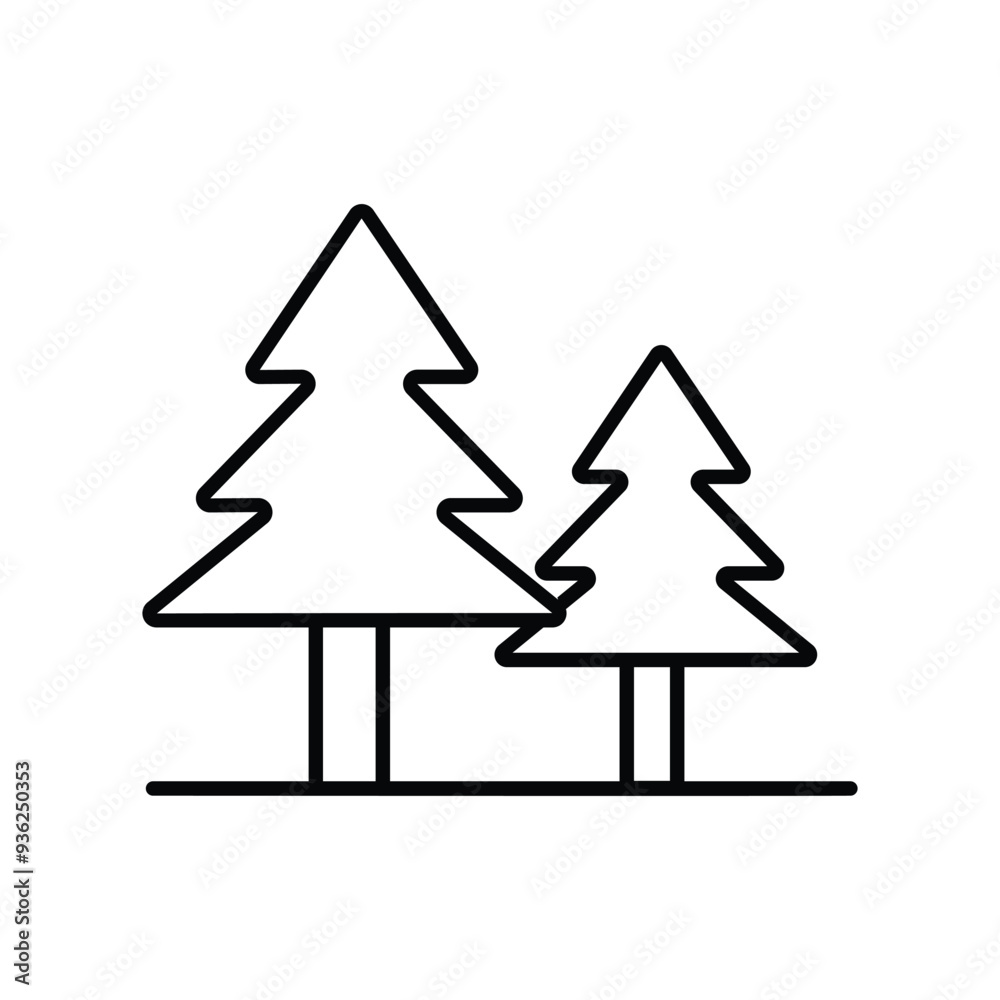 trees leneal icon vector stock illustration trees leneal icon vector stock illustration