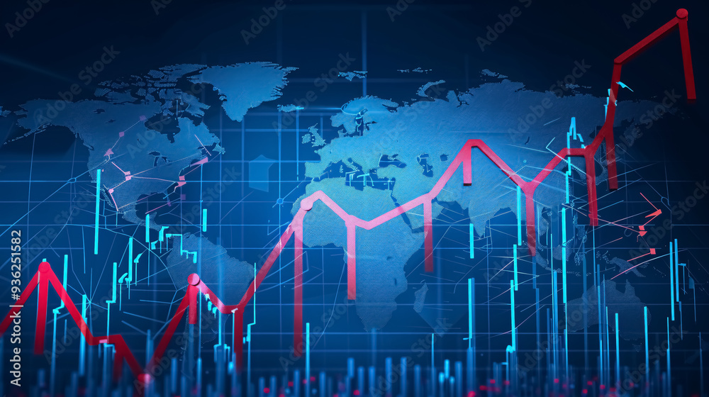 Obraz premium Financial graph: Stock market chart, Forex investment, and business internet technology concept.