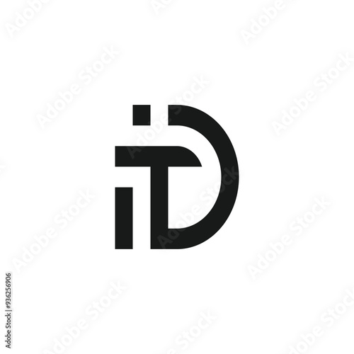 Alphabet letter icon logo DF or FD