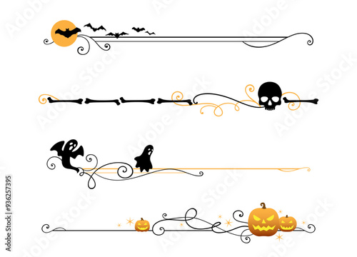 A set of spooky Halloween dividers
