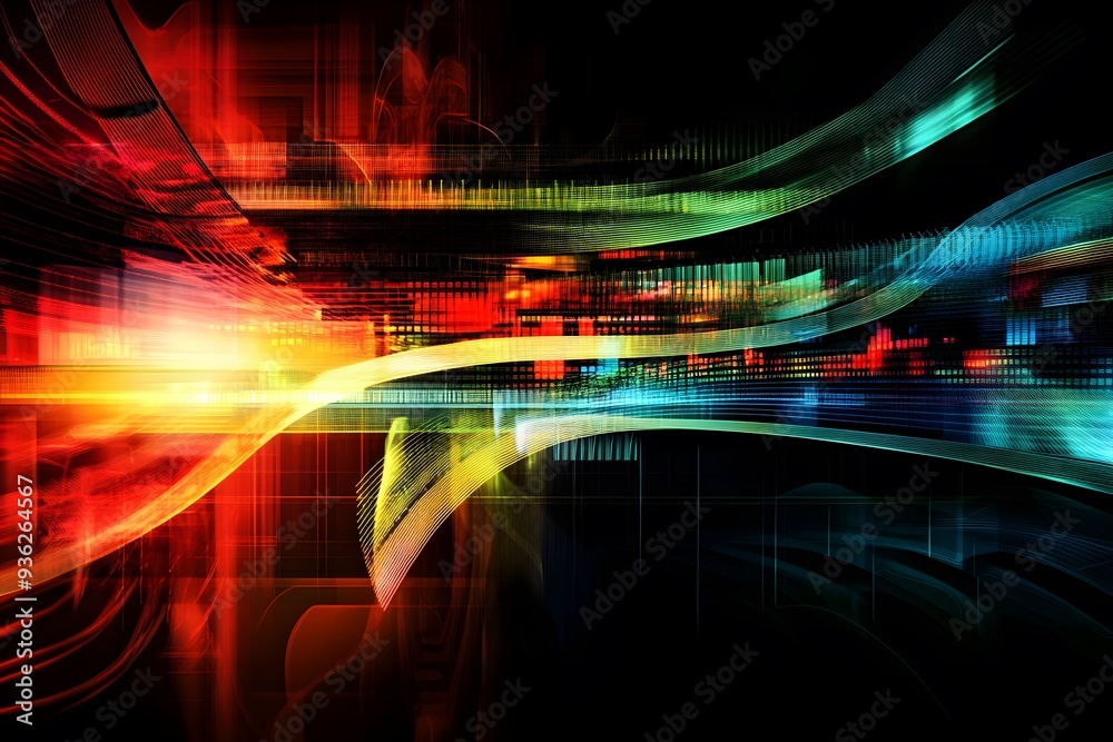 Abstraktes Techno-Magisches Design mit Feuer und Cybernetischen Elementen Abstraktes Techno-Magisches Design mit Feuer und Cybernetischen Elementen