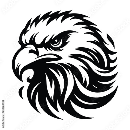 Wallpaper Mural Eagle Face Silhouette, Bald Eagle Head Silhouette Vector Art Eagle face Silhouettes Clipart Torontodigital.ca