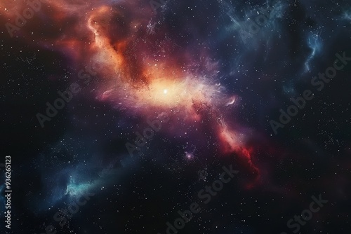 Glowing Nebula and Stars in the Cosmos