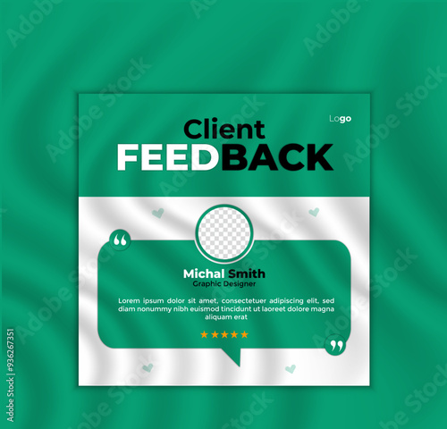  Minimalist client testimonial template design with image placeholder