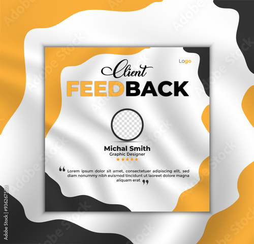  Minimalist client testimonial template design with image placeholder