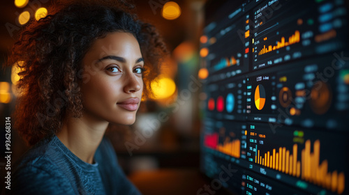 A business owner analyzing financial indicators using a dashboard that shows profitability, liquidity, and solvency ratios.