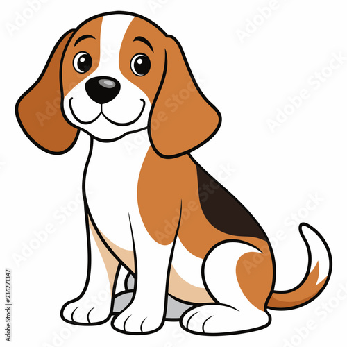 Beagle Sitting vector illustration