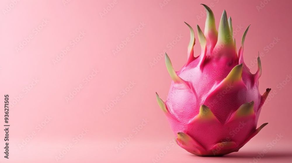 Vibrant Pink Dragon Fruit on a Pastel Background