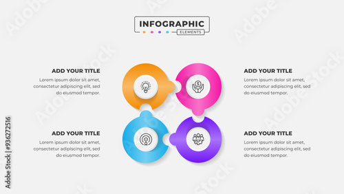 Vector puzzle infographic design template with 4 steps or options