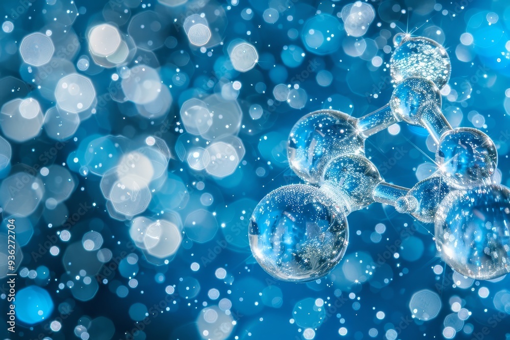 3D Render of a Molecule Structure with Bokeh and Sunlight Science, Medicine, Healthcare 3D Render of a Molecule Structure with Bokeh and Sunlight Science, Medicine, Healthcare