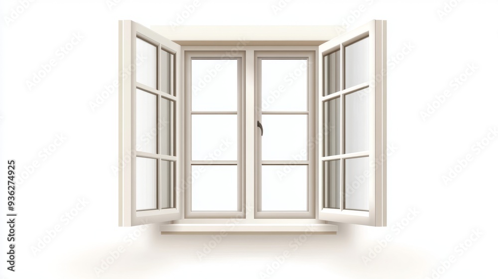 Open window on a white background. Vector illustration Open window on a white background. Vector illustration