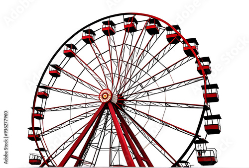 ferris wheel isolated white background minimalist png design photo