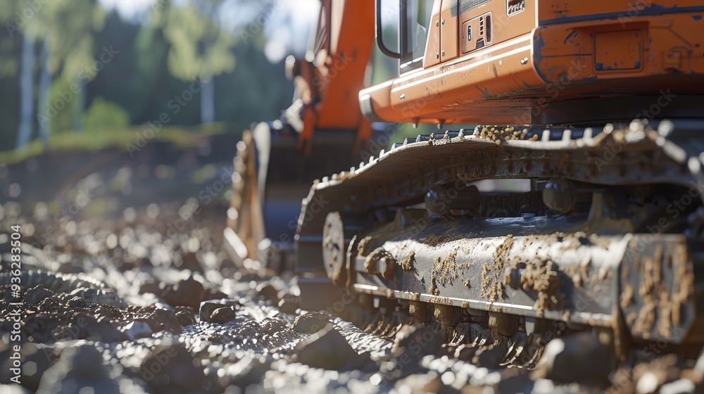 clean, real Excavator, sunny day, sharp with details clean, real Excavator, sunny day, sharp with details