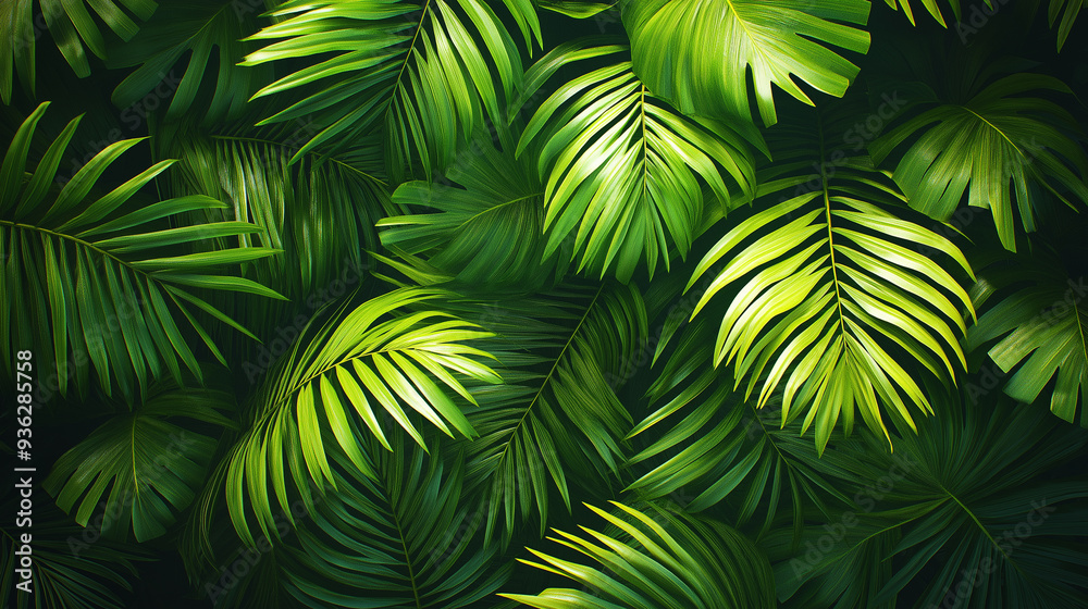 A lush green forest with many leaves and a bright green color A lush green forest with many leaves and a bright green color