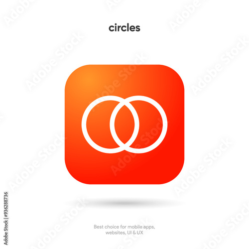 Circle outline black single icon. Merge circles symbol