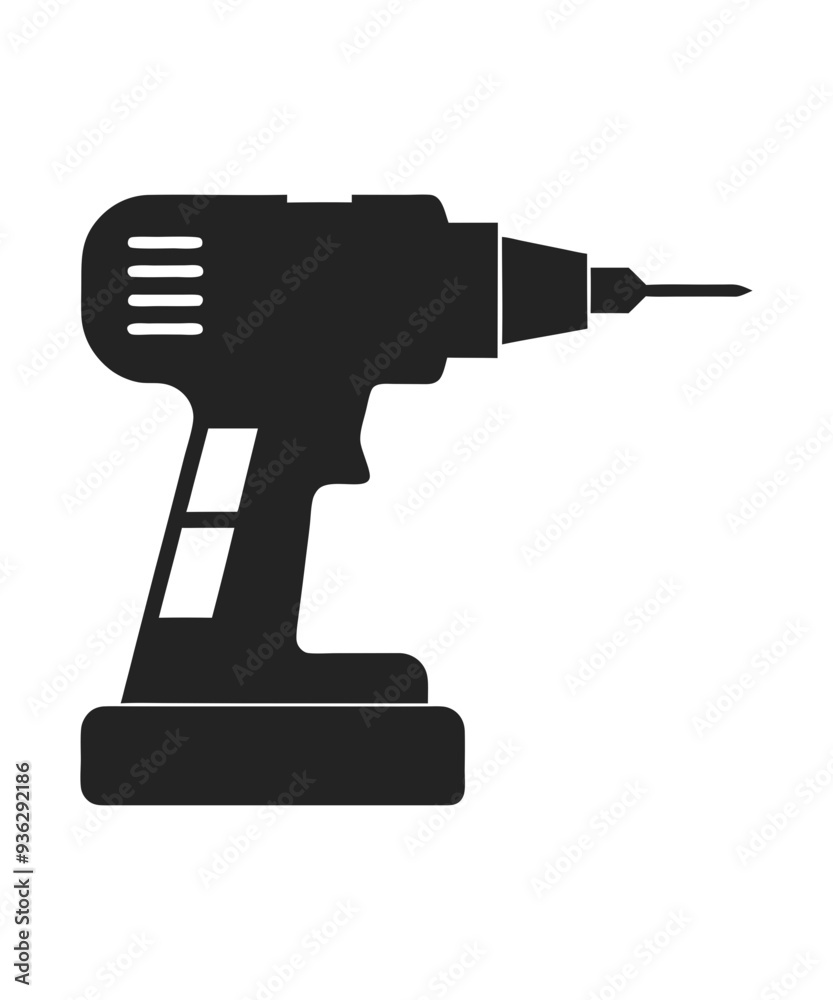 Drill silhouette vector illustration. Drill silhouette vector illustration.
