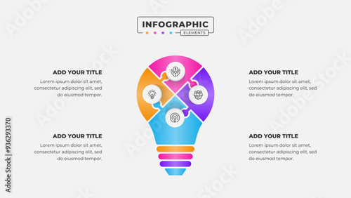 Vector puzzle infographic design template with 4 steps or options