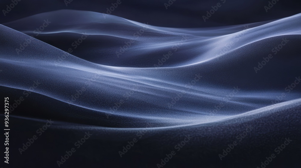 Obraz premium wave, light, blue, smoke, texture, design, wallpaper, black, smooth, satin, motion, curve, silk, backdrop, color, dark, illustration, pattern, line, flowing, energy, flow, waves, concept, purple