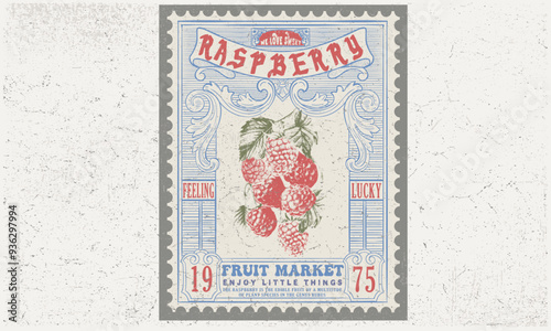 Fresh raspberry artwork. Organic fruit market. raspberry fruit print. Nature fruit club print design. Organic berry food artwork for for t-shirt.